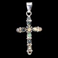 925 Wisiorek srebrny elegancki naturalna masa perłowa krzyż