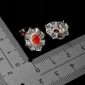 Srebrne 925 eleganckie kolczyki cyrkonie opale pomarańczowe naturalne 4