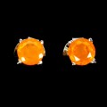 925 Srebrne delikatne kolczyki opale pomarańczowe naturalne 4