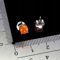 925 Srebrne delikatne kolczyki opale pomarańczowe naturalne 4