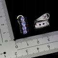 925 Kolczyki srebrne eleganckie naturalne tanzanity czarne spinele 4