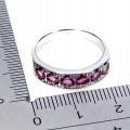 925 Pierścionek r 13.5 delikatny srebrny naturalne granaty rodolity