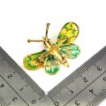 925 Zjawiskowy srebrny wisiorek broszka emaliowana naturalne perły motyl