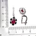 925 Kolczyki srebrne eleganckie naturalne czarne spinele rubiny cyrkonie 5