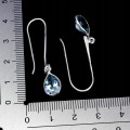 Srebrne wiszące delikatne eleganckie kolczyki naturalne topazy sky blue 5