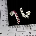 5 925 Srebrne eleganckie delikatne kolczyki naturalne granaty rodolity