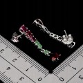 925 Kolczyki srebrne eleganckie delikatne naturalne szmaragdy granaty 5