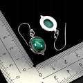 Srebrne 925 piękne eleganckie wiszące kolczyki naturalne malachity 5