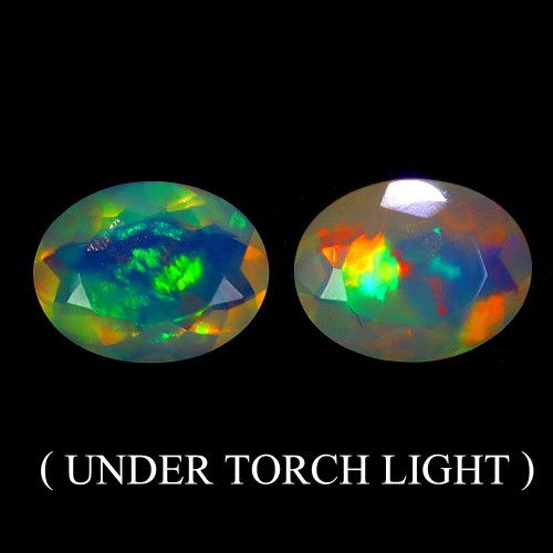 Opale ogniste kamienie naturalne 2.25 ct 2 sztuki
