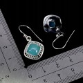 925 Eleganckie srebrne wiszące kolczyki naturalne chalcedony 1