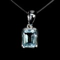 925 Piękny delikatny elegancki naszyjnik naturalny Sky Blue topaz