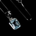 925 Piękny delikatny elegancki naszyjnik naturalny Sky Blue topaz