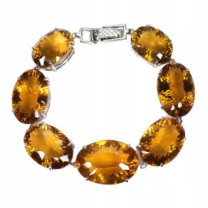 Elegancka zjawiskowa bransoletka naturalne okazałe cytryny 173ct srebrna