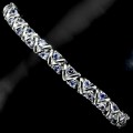 Zjawiskowa elegancka bransoletka srebrna 925 naturalne tanzanity