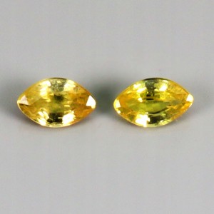 Szafiry żółte kamienie naturalne 0.45 ct 2 sztuki