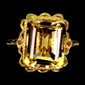 Zjawiskowy elegancki pierścionek srebrny naturalny cytryn rubiny r 18 925