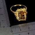Zjawiskowy elegancki pierścionek srebrny naturalny cytryn rubiny r 18 925