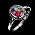 Srebrny 925 delikatny elegancki pierścionek turkus Kingman r 19