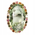 925 Pierścionek srebrny naturalny 42ct prasiolit jak zielony ametyst r 17