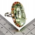 925 Pierścionek srebrny naturalny 42ct prasiolit jak zielony ametyst r 17