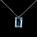 925 Piękny srebrny zjawiskowy elegancki naszyjnik naturalny Sky Blue topaz