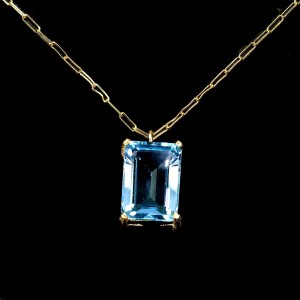 925 Piękny srebrny zjawiskowy elegancki naszyjnik naturalny Sky Blue topaz
