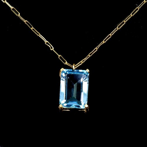925 Piękny srebrny zjawiskowy elegancki naszyjnik naturalny Sky Blue topaz