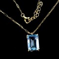 925 Piękny srebrny zjawiskowy elegancki naszyjnik naturalny Sky Blue topaz