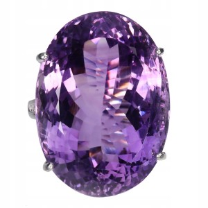 Zjawiskowy elegancki pierścionek naturalny ogromny 53 ct ametyst r 15 925