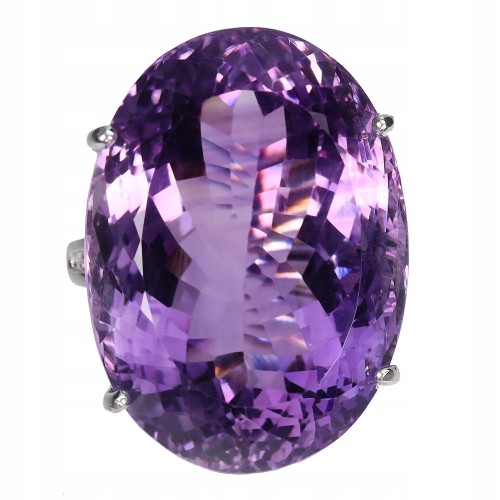 Zjawiskowy elegancki pierścionek naturalny ogromny 53 ct ametyst r 15 925