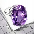 Zjawiskowy elegancki pierścionek naturalny ogromny 53 ct ametyst r 15 925