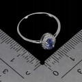 Delikatny pierścionek r 14 cyrkonie tanzanit naturalny 925 elegancki