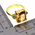 Zjawiskowy elegancki pierścionek srebrny naturalny cytryn diopsydy r 14 925