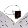 925 Pierścionek elegancki naturalny granat rodolit zjawiskowy r 15