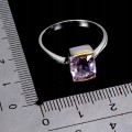 Piękny elegancki pierścionek srebrny naturalny ametyst r 20 925