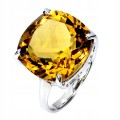 Zjawiskowy elegancki pierścionek srebrny naturalny 15ct cytryn r 16.5 925