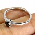 Pierścionek czarny diament 0.33ct srebrny r 14.5
