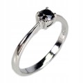 Pierścionek czarny diament 0.33ct srebrny r 16.5