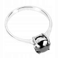 Pierścionek 925 czarny diament 1.31ct srebrny r 14
