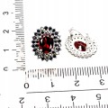 Kolczyki eleganckie srebrne 925 naturalne czarne spinele granaty 3