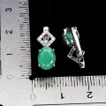 Srebrne eleganckie zjawiskowe kolczyki naturalne beryle cyrkonie 925 3