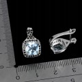 Srebrne eleganckie kolczyki naturalne topazy sky blue czarne spinele 3