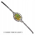 925 Delikatna elegancka bransoletka srebrna naturalny ognisty opal cyrkonie