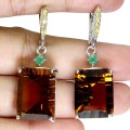 Zjawiskowe srebrne wiszące eleganckie kolczyki naturalne 28.5 ct cytryny 3