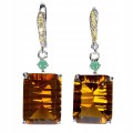 Zjawiskowe srebrne wiszące eleganckie kolczyki naturalne 28.5 ct cytryny 3
