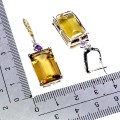 3 Zjawiskowe srebrne wiszące eleganckie kolczyki naturalne cytryny 39 ct