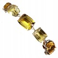Elegancka zjawiskowa bransoletka naturalne okazałe cytryny 102 ct srebrna