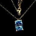 Piękny srebrny 925 zjawiskowy elegancki naszyjnik naturalny Sky Blue topaz