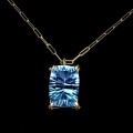 Piękny srebrny 925 zjawiskowy elegancki naszyjnik naturalny Sky Blue topaz