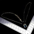 Piękny srebrny 925 zjawiskowy elegancki naszyjnik naturalny Sky Blue topaz